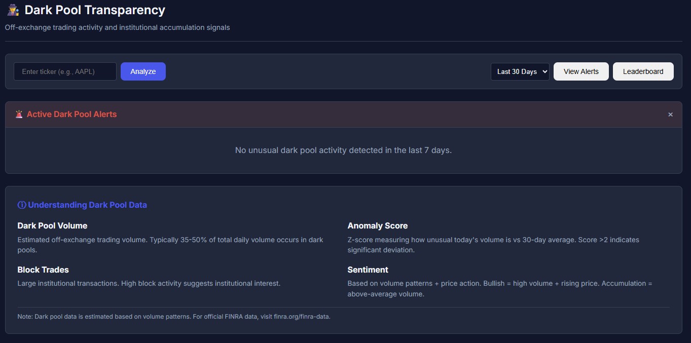 Dark Pool Screenshot